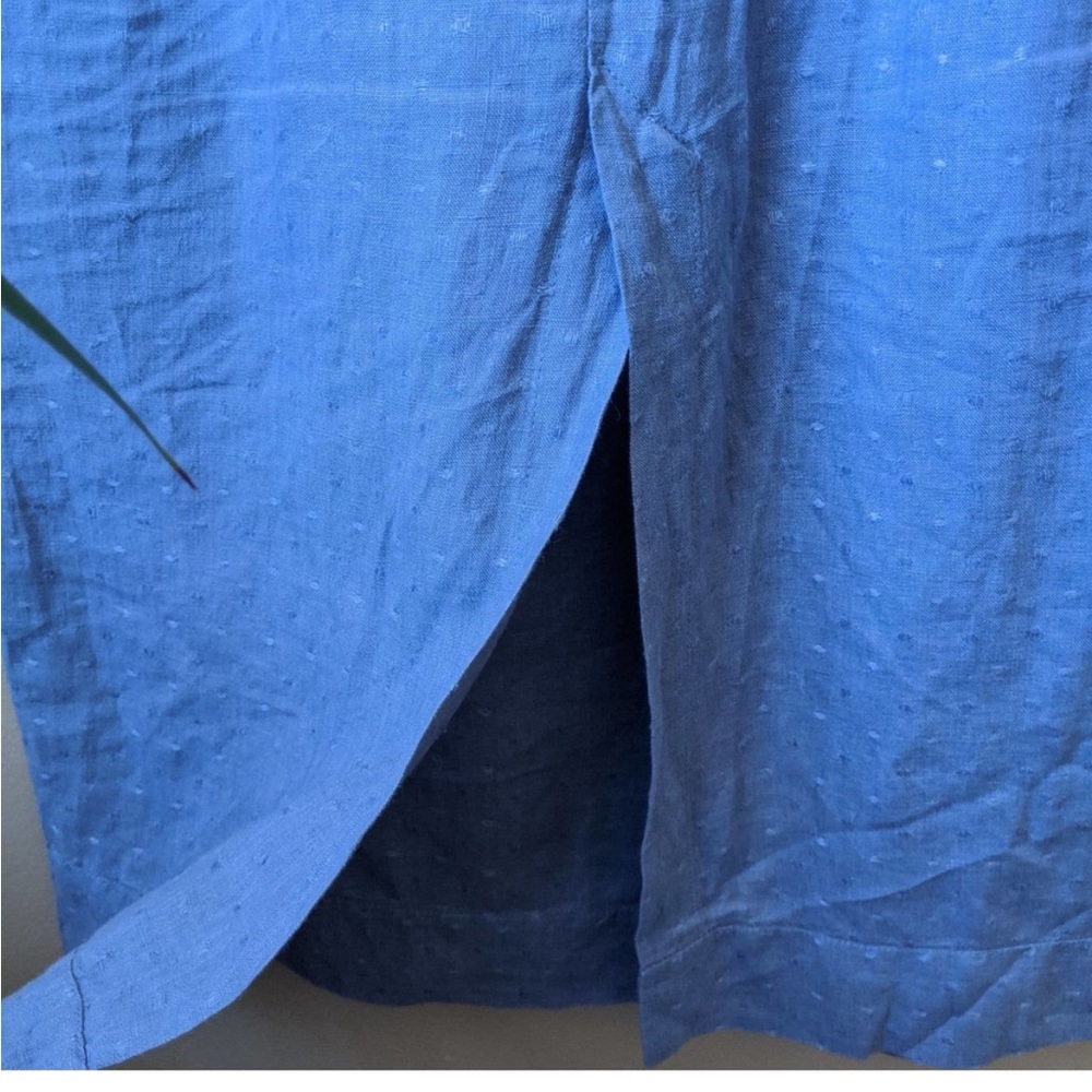 Flax Light Blue Maxi Linen Skirt - Picture 3 of 6